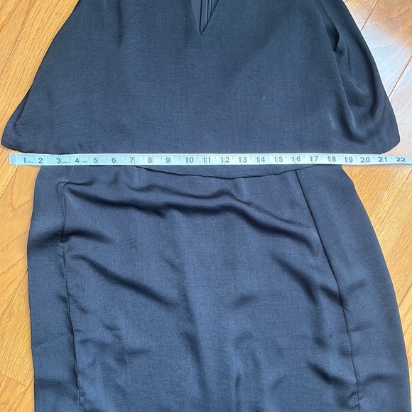 Madewell EUC Luminous Overlay Black Midi Dress Size 10 - Picture 7 of 10